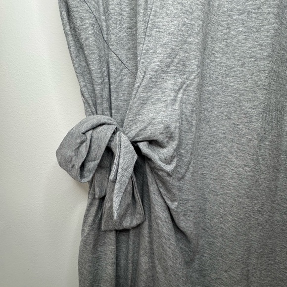 Vince Scoop Neck Grey T-Shirt Dress – Side Tie, Size Large - Picture 3 of 11